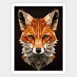 Triangle Fox - Abstract polygon animal face staring Sticker